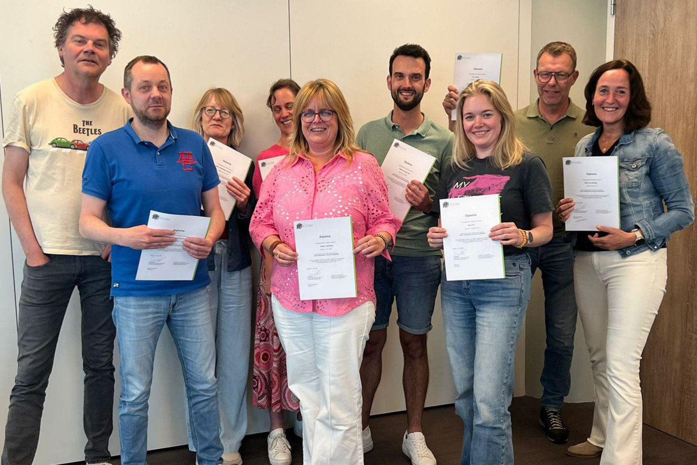 9 afgestudeerden in het derde opleidingsjaar